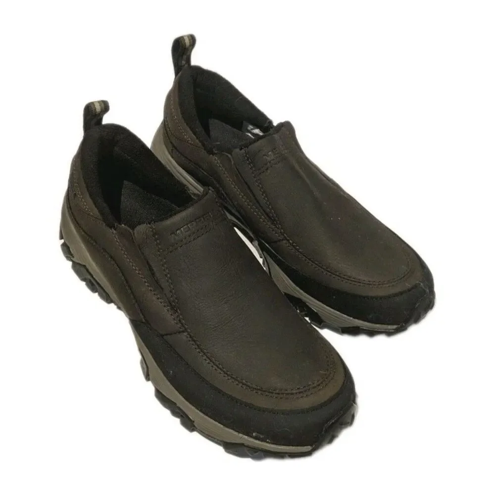 Merrell Coldpack Ice+ Moc Waterproof Shoes Men 8.5 Brown Leather Slip On J49821